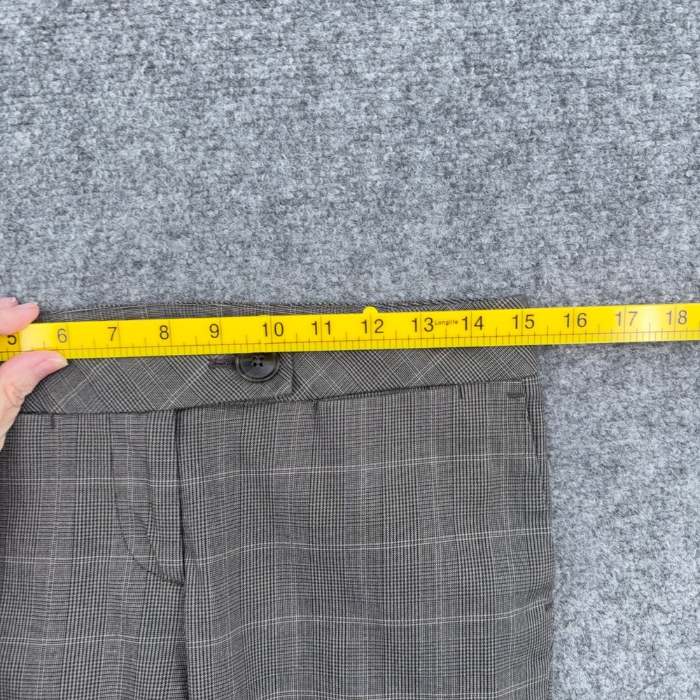 Ann Taylor LOFT Plaid Cropped Pants Women 4P Cotton Gray - Picture 5 of 8